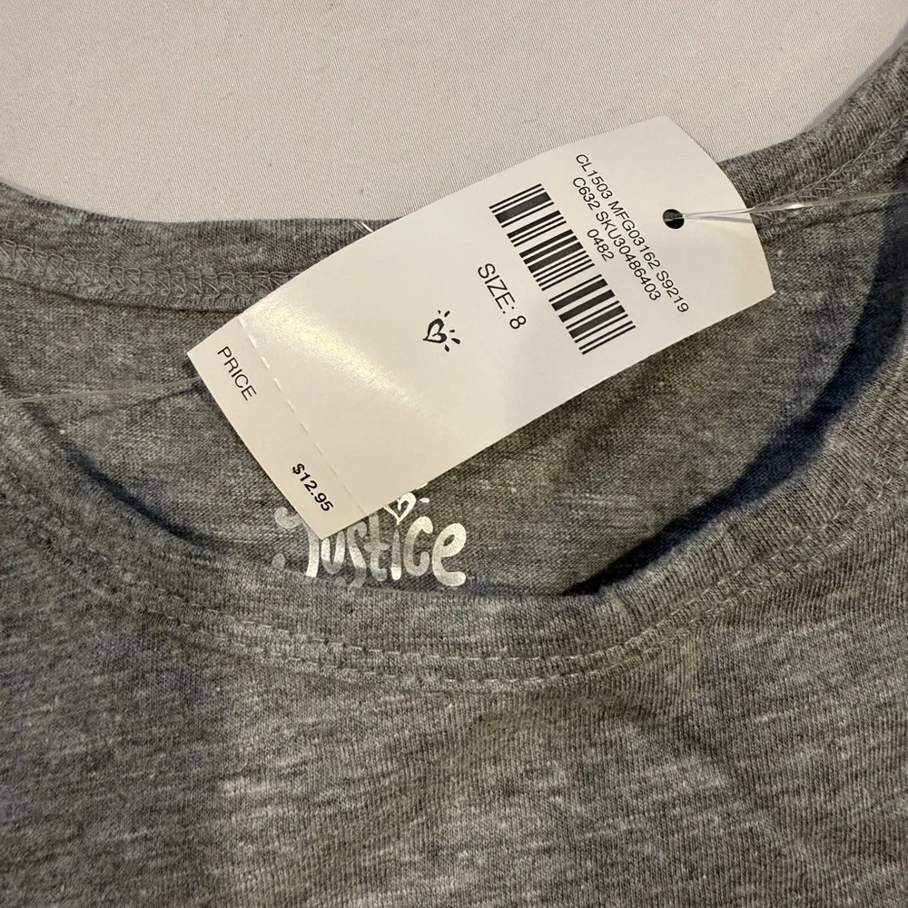 Gray Sequin Sleeve Kids Shirt‎